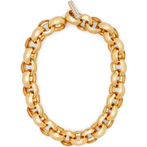 Goldener Choker mit Strass und T-Bar , Damen, Größe: ONE Size - Marni - Modalova