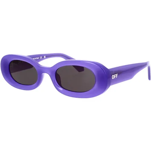 Amalfi Sunglasses in with Dark Grey Lenses , male, Sizes: 49 MM - Off White - Modalova