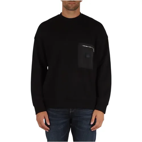 Schwarze Edition Baumwoll-Sweatshirt , Herren, Größe: L - Armani Exchange - Modalova