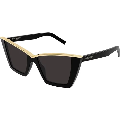 Schwarz/Graue Sonnenbrille SL 570 , Damen, Größe: 54 MM - Saint Laurent - Modalova