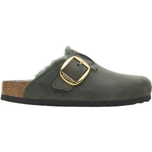 Grüne Boston Schnalle Hausschuhe , Damen, Größe: 37 EU - Birkenstock - Modalova