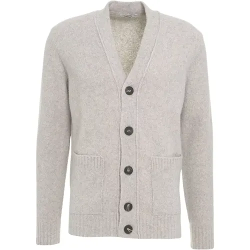 Grey Knit Cardigan Aw24 , male, Sizes: XL - Kangra - Modalova