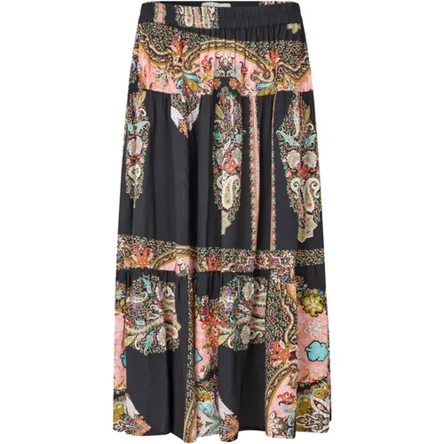 Black Flower Print Skirt , female, Sizes: M, L, XL, S - Lollys Laundry - Modalova