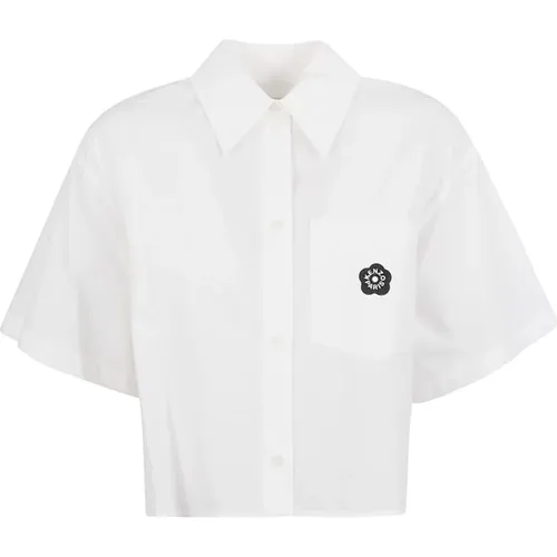 Weiße Baumwollpopeline Hemden , Damen, Größe: S - Kenzo - Modalova