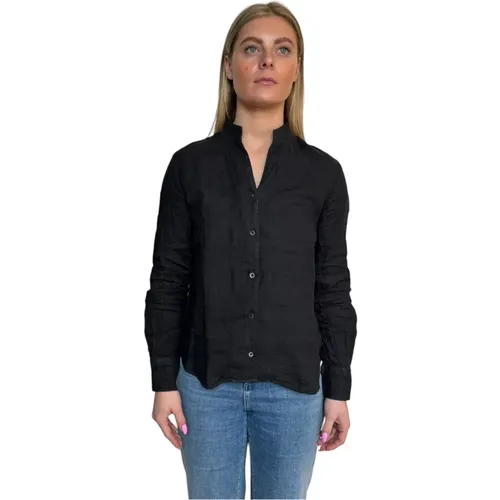 Schwarzes Leinenhemd , Damen, Größe: XS - Bagutta - Modalova