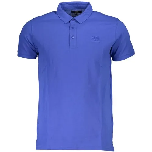 Blaues Baumwoll-Poloshirt mit Logo , Herren, Größe: XL - Cavalli Class - Modalova