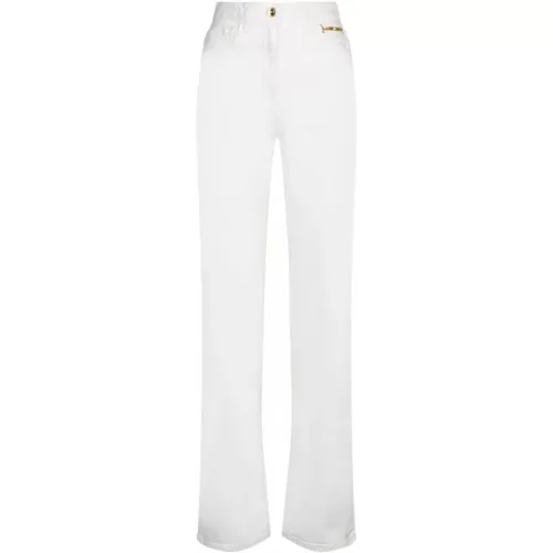 Flared Cotton Jeans , female, Sizes: W27, W28 - Elisabetta Franchi - Modalova