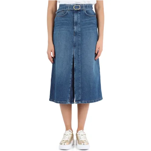 Denim Five-Pocket Skirt with Removable Belt , female, Sizes: L - Twinset - Modalova