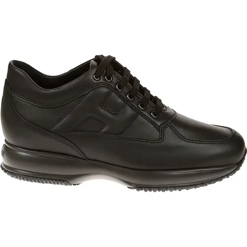 Schwarze Interaktive Flache Schuhe , Herren, Größe: 40 EU - Hogan - Modalova