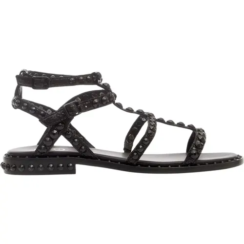 Schwarze Nieten Sandalen , Damen, Größe: 41 EU - Ash - Modalova