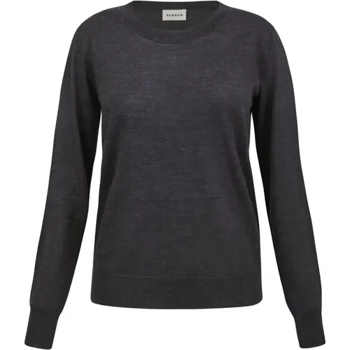 Grauer Crewneck Pullover Gerippte Säume , Damen, Größe: XS - P.A.R.O.S.H. - Modalova