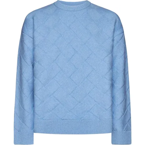 Blaue Pullover mit Weiß/Blauem Detail - Bottega Veneta - Modalova