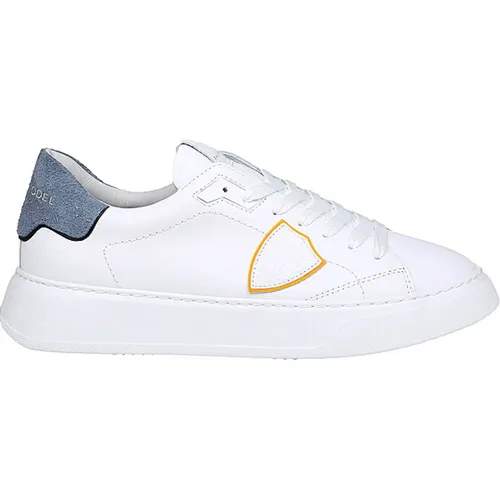 Leder-Sneakers mit weißem Lederschild , Herren, Größe: 42 EU - Philippe Model - Modalova