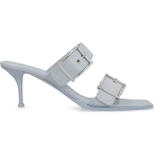 Nietenbesetzte Punk Leder Sandalen - alexander mcqueen - Modalova