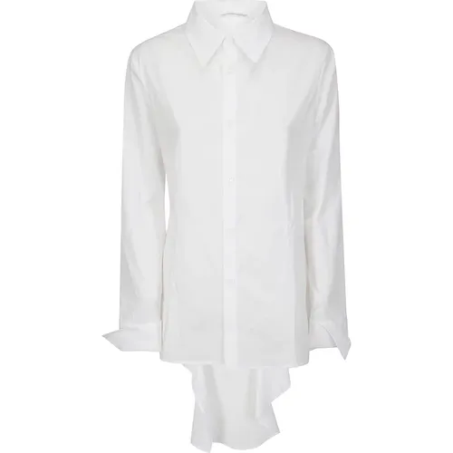 Asymmetric Shoulder Cut Shirt , female, Sizes: L, M - Yohji Yamamoto - Modalova