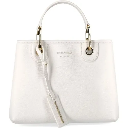 MyEA Kleine Weiße Einkaufstasche , Damen, Größe: ONE Size - Emporio Armani - Modalova