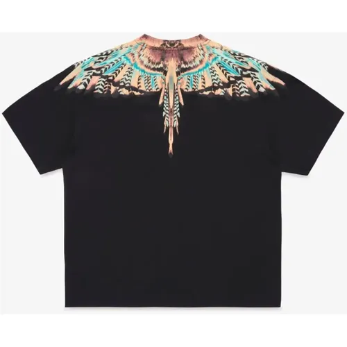 Grizzly Wings T-shirt Schwarz Orange , Herren, Größe: L - Marcelo Burlon - Modalova