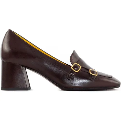 Coffee Leather Loafer with Buckles , female, Sizes: 4 1/2 UK, 5 1/2 UK, 7 UK, 3 UK - Mara Bini - Modalova