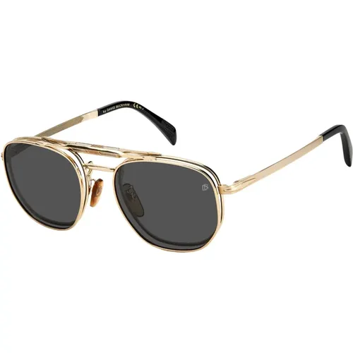 Gold Schwarz/Grau Clip-On Sonnenbrille,Gold Havana/Grün Clip-On Sonnenbrille - Eyewear by David Beckham - Modalova