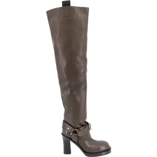 Adjustable Strap Leather Stirrup Boots , female, Sizes: 5 1/2 UK, 7 UK, 4 UK, 5 UK, 6 UK - Burberry - Modalova