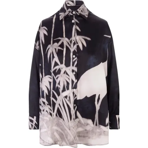 Silk Shirt with Contrasting Print , female, Sizes: S - Kiton - Modalova