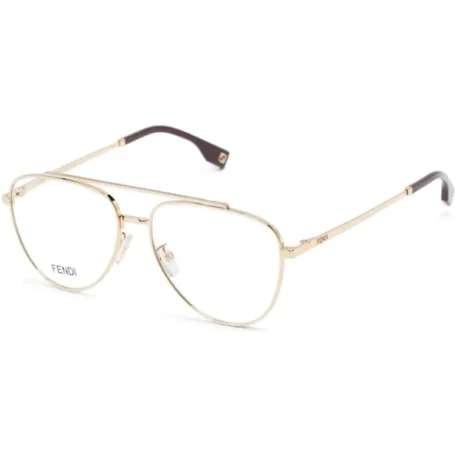 Goldene Optische Brille Must-Have,Stilvolle Graue Optische Brille - Fendi - Modalova