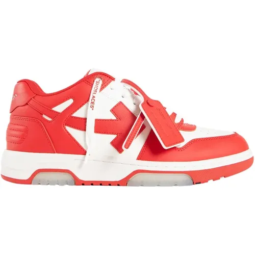 Multicolor Leather Sneakers with Arrow Patch , male, Sizes: 5 UK, 8 UK, 7 UK, 9 UK, 4 UK, 10 UK, 6 UK - Off White - Modalova