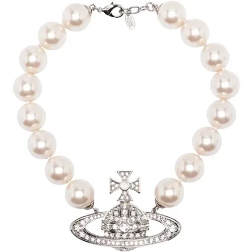 Maxi Perlenkette mit Kristall-Logo - Vivienne Westwood - Modalova