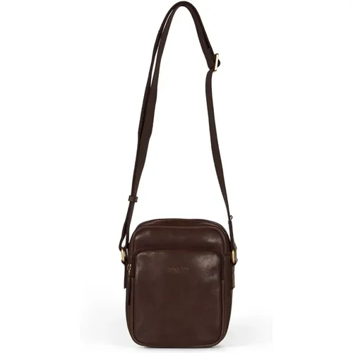 Dark Leather Crossbody Bag , male, Sizes: ONE SIZE - Howard London - Modalova