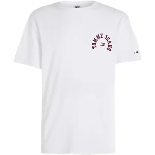 Urban College Tee Weiß Baumwolle , Herren, Größe: 2XL - Tommy Hilfiger - Modalova