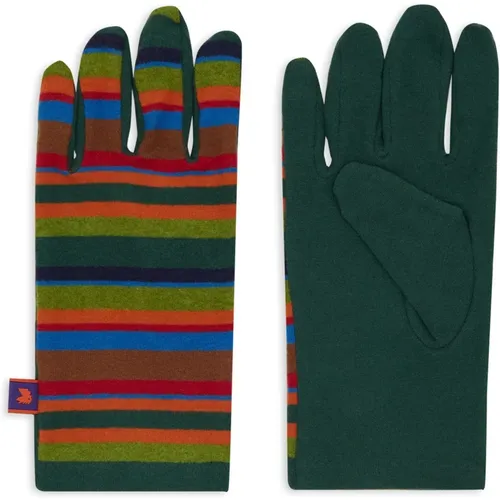 Gestreifte grüne Fleece-Handschuhe für Männer - Gallo - Modalova