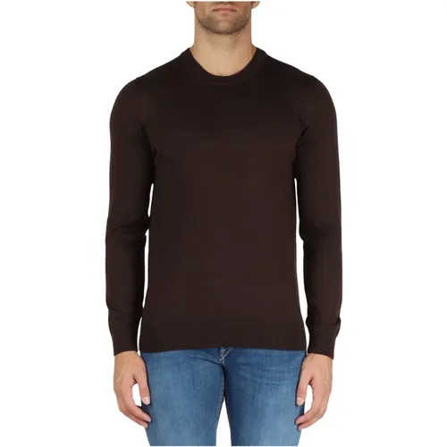 Slim Fit Merino Wool Sweater , male, Sizes: M - Alpha Studio - Modalova