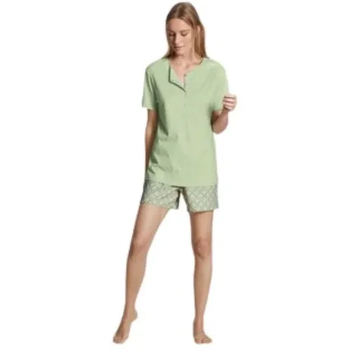 Kurzes Damen Pyjama-Set , Damen, Größe: L - CALIDA - Modalova