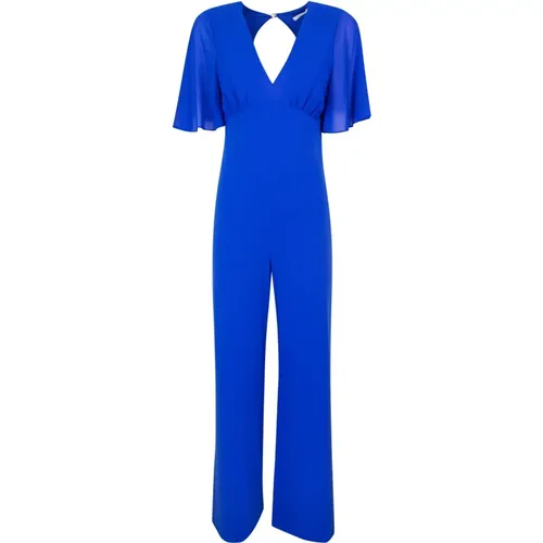 Blauer Rüschen-Crepe-Jumpsuit , Damen, Größe: S - PATRIZIA PEPE - Modalova