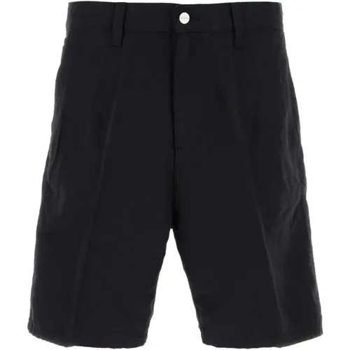 Schwarze Baumwollmischung Knielange Shorts , Herren, Größe: L - Carhartt WIP - Modalova