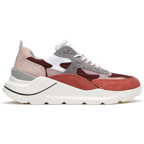 MultiColour Sneakers with Pink, Grey, and Salmon Details , female, Sizes: 8 UK, 6 UK, 3 UK - D.a.t.e. - Modalova