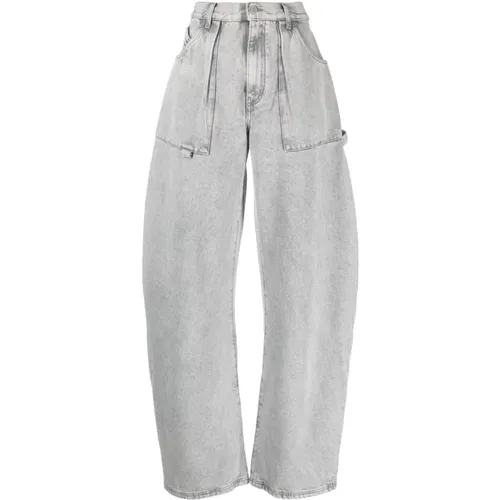 Light Grey Effie Jeans , female, Sizes: W25, W28 - The Attico - Modalova