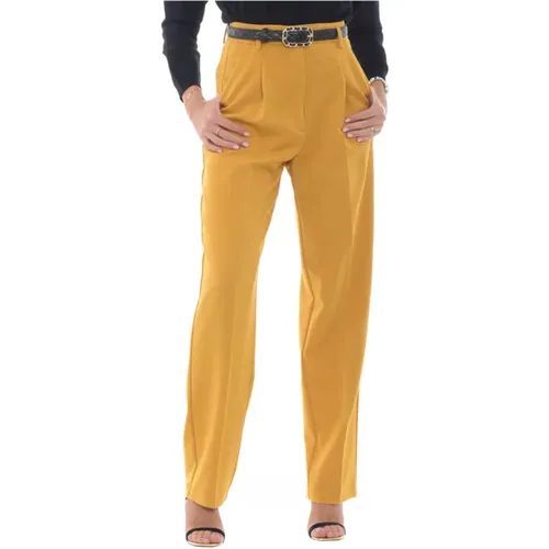 High-Waisted Slim-Fit Trousers , female, Sizes: M, L, XS, 2XS - Liu Jo - Modalova