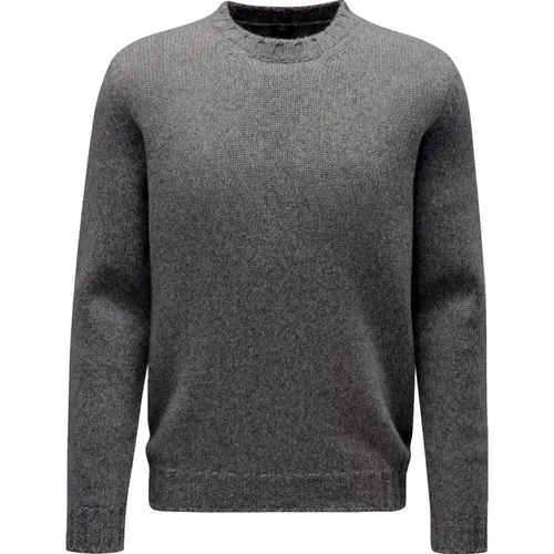 Italian Handcrafted Round Neck Cotton Sweater , male, Sizes: 2XL, L - Fedeli - Modalova