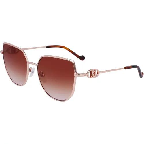 Rose Gold/Light Brown Shaded Sunglasses,Sunglasses LJ154S,Blush Gold/Blue Shaded Sunglasses - Liu Jo - Modalova