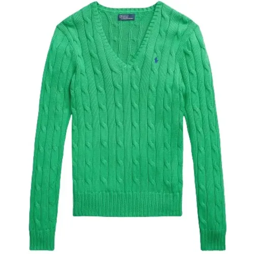 Kimberly Twisted Knit V-Neck Pullover , Damen, Größe: L - Polo Ralph Lauren - Modalova