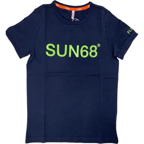 Fluo Logo T-Shirt,Fluo Boy Logo T-Shirt - Sun68 - Modalova