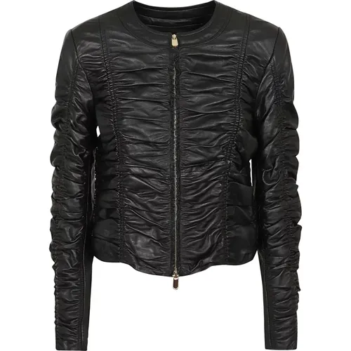 Giasone Elastic Leather Jacket , female, Sizes: XS - pinko - Modalova