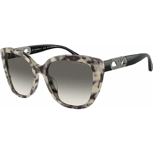 Stylish Sunglasses in Shiny Havana Cream , female, Sizes: 54 MM - Emporio Armani - Modalova