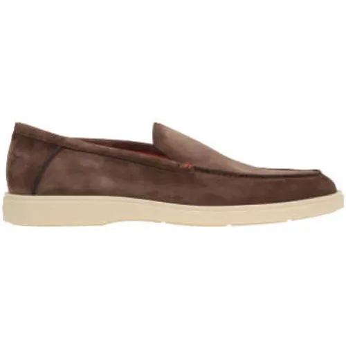 Suede Moccasin Shoes , male, Sizes: 10 UK, 11 UK, 7 1/2 UK, 8 UK, 8 1/2 UK, 9 1/2 UK, 9 UK, 7 UK, 6 1/2 UK - Santoni - Modalova