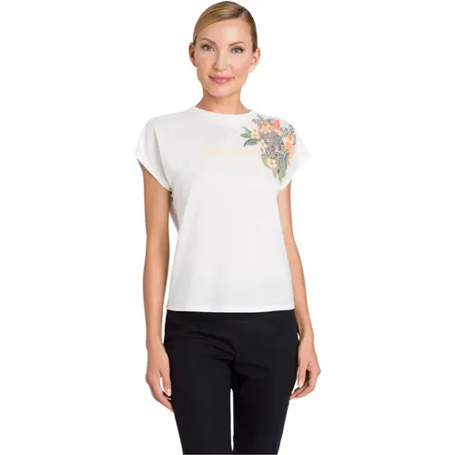 Weißes Logo-Print Baumwoll-T-Shirt , Damen, Größe: M - Twinset - Modalova