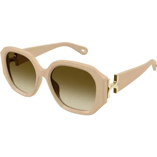 Ivory Brown Sunglasses Model Ch0236S , unisex, Sizes: 56 MM - Chloé - Modalova