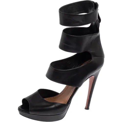 Pre-owned Leather sandals , female, Sizes: 7 UK - Alaïa Pre-owned - Modalova