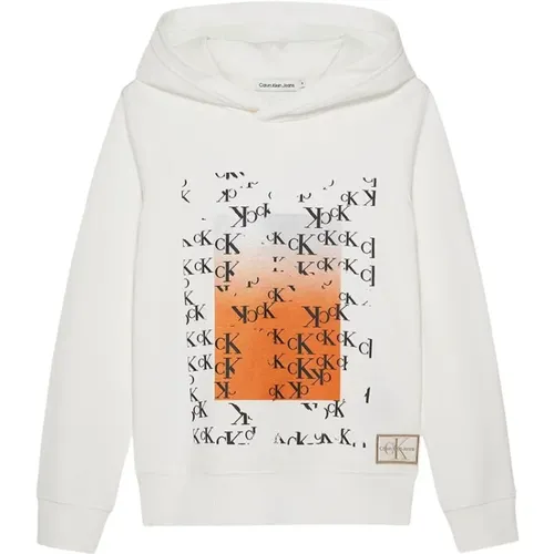 Kapuzenpullover mit All Over Logo Print - Calvin Klein Jeans - Modalova