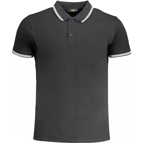 Schwarzes Baumwoll-Poloshirt mit Stickerei , Herren, Größe: M - Cavalli Class - Modalova